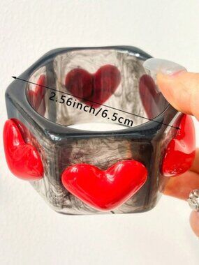 1pc Pink Heart Contrast Color Bracelet
